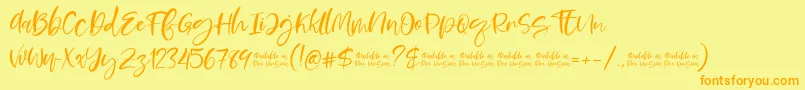 Moskova Font – Orange Fonts on Yellow Background