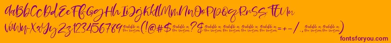Moskova Font – Purple Fonts on Orange Background