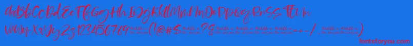 Moskova-fontti – punaiset fontit sinisellä taustalla