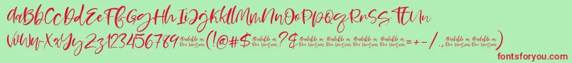Moskova Font – Red Fonts on Green Background