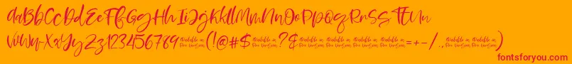 Moskova Font – Red Fonts on Orange Background