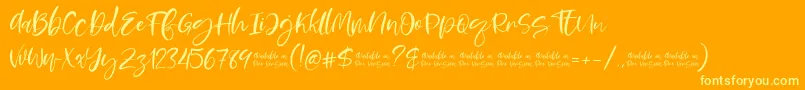 Moskova Font – Yellow Fonts on Orange Background