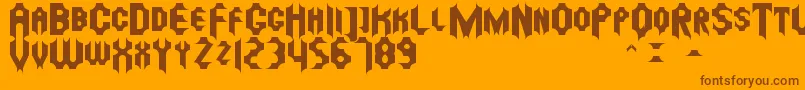 Więcej informacji o czcionce Mostera St Czcionka Mostera St – brązowe czcionki na pomarańczowym tle