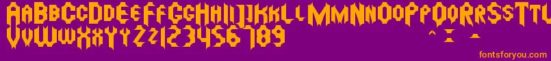 Więcej informacji o czcionce Mostera St Czcionka Mostera St – pomarańczowe czcionki na fioletowym tle