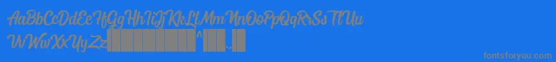 Mostley Script-Schriftart – Graue Schriften auf blauem Hintergrund