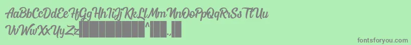 Mostley Script Font – Gray Fonts on Green Background