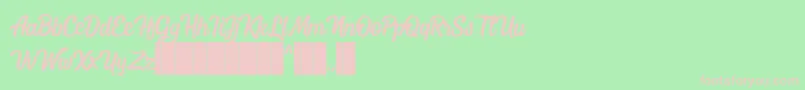 Mostley Script Font – Pink Fonts on Green Background