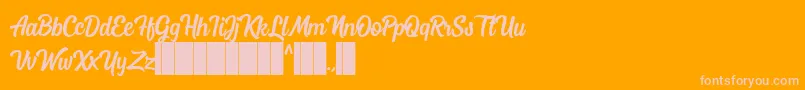 Mostley Script Font – Pink Fonts on Orange Background