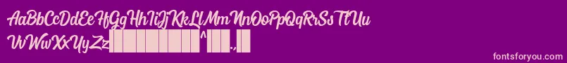 Mostley Script Font – Pink Fonts on Purple Background