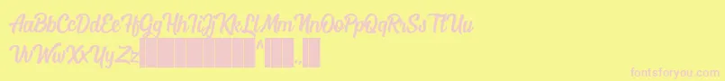 Mostley Script Font – Pink Fonts on Yellow Background