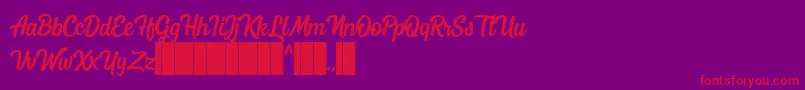 Mostley Script Font – Red Fonts on Purple Background
