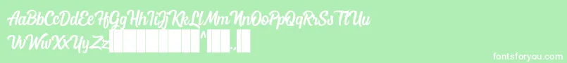 Mostley Script Font – White Fonts on Green Background