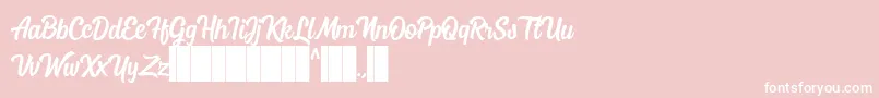 Mostley Script Font – White Fonts on Pink Background