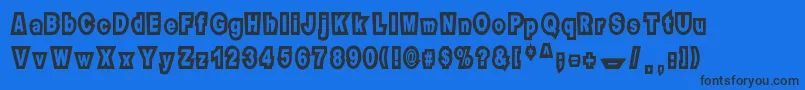 フォントMotel Imperial – 黒い文字の青い背景