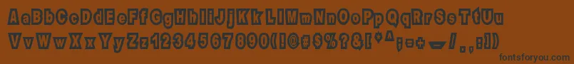 Motel Imperial-Schriftart – Schwarze Schriften auf braunem Hintergrund