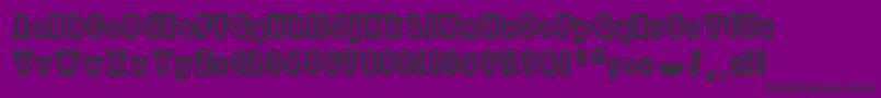 フォントMotel Imperial – 紫の背景に黒い文字