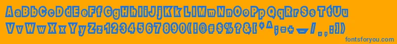 Motel Imperial Font – Blue Fonts on Orange Background