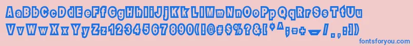 Motel Imperial Font – Blue Fonts on Pink Background