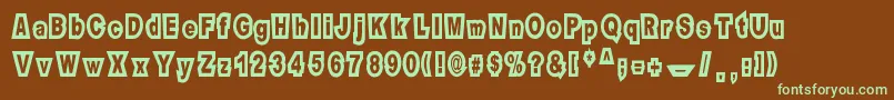 Motel Imperial-fontti – vihreät fontit ruskealla taustalla