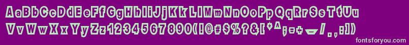 Motel Imperial Font – Green Fonts on Purple Background