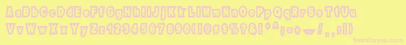 Motel Imperial-fontti – vaaleanpunaiset fontit keltaisella taustalla