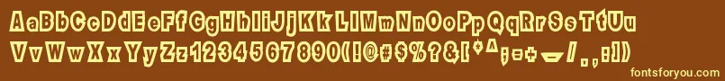 Motel Imperial-fontti – keltaiset fontit ruskealla taustalla
