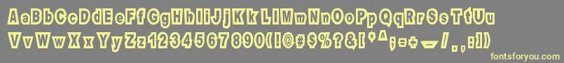 Motel Imperial-Schriftart – Gelbe Schriften auf grauem Hintergrund