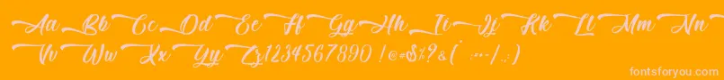 Mother Batik   Personal Use Font – Pink Fonts on Orange Background