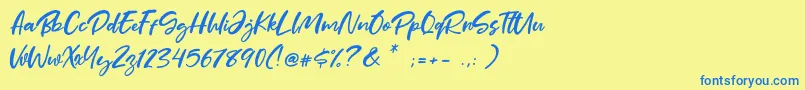 Шрифт Mother Day – синие шрифты на жёлтом фоне