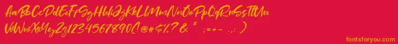 フォントMother Day – 赤い背景にオレンジの文字