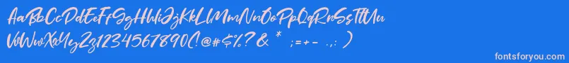 フォントMother Day – ピンクの文字、青い背景