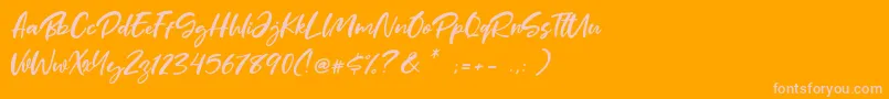 Police Mother Day – polices roses sur fond orange