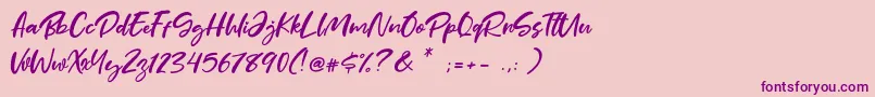 Fonte Mother Day – fontes roxas em um fundo rosa