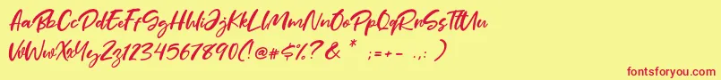 フォントMother Day – 赤い文字の黄色い背景