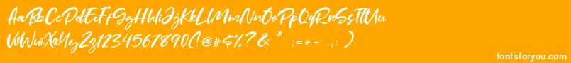 Mother Day-fontti – valkoiset fontit oranssilla taustalla