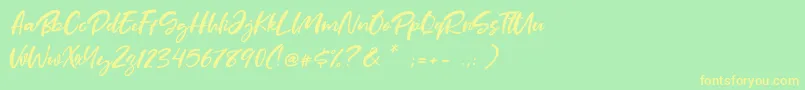 Mother Day Font – Yellow Fonts on Green Background