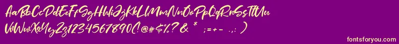 Mother Day Font – Yellow Fonts on Purple Background