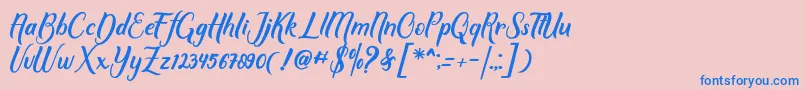 Mother love Font – Blue Fonts on Pink Background