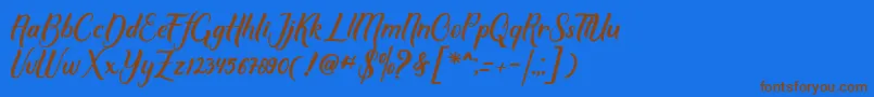 Шрифт Mother love – коричневые шрифты на синем фоне