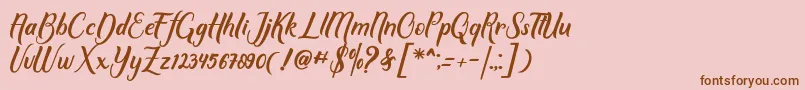 Шрифт Mother love – коричневые шрифты на розовом фоне