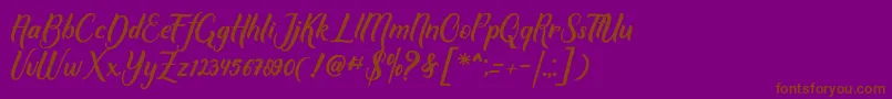 Шрифт Mother love – коричневые шрифты на фиолетовом фоне