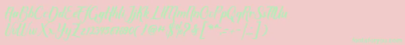 Шрифт Mother love – зелёные шрифты на розовом фоне