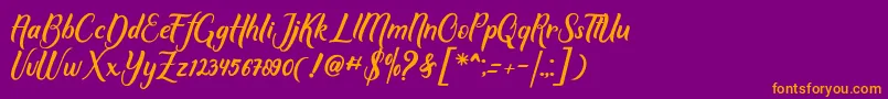 Mother love Font – Orange Fonts on Purple Background