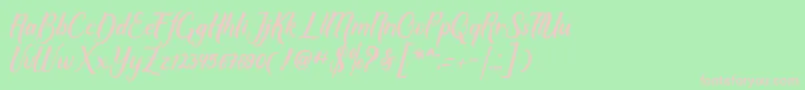 Mother love-fontti – vaaleanpunaiset fontit vihreällä taustalla