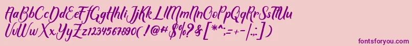 Шрифт Mother love – фиолетовые шрифты на розовом фоне