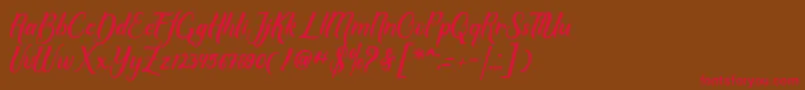 Mother love-fontti – punaiset fontit ruskealla taustalla