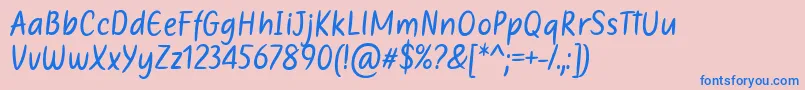 Fonte Mothers Touches by Situjuh 7NTypes – fontes azuis em um fundo rosa