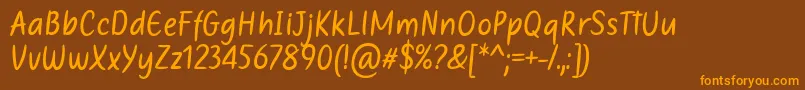 Fonte Mothers Touches by Situjuh 7NTypes – fontes laranjas em um fundo marrom