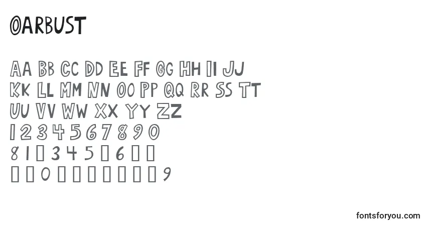 Шрифт Oarbust – алфавит, цифры, специальные символы