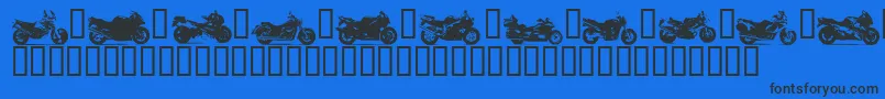 MOTOB   -Schriftart – Schwarze Schriften auf blauem Hintergrund